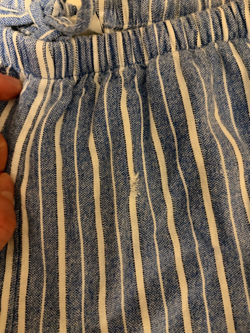 A New Day Blue / White Stripe Size Small Length 29" Linen Blend - Picture 3 of 4